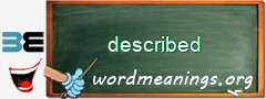 WordMeaning blackboard for described